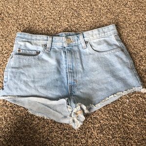 High waisted cheeky jean shorts
